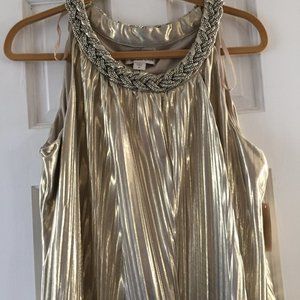 NWT COLDWATER CREEK CHAMPAGNE GOLD COCKTAIL DRESS SIZE 16